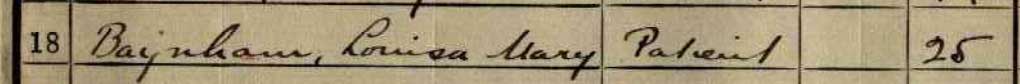 Burntwood Census - 1911 - Louisa Mary Baynham