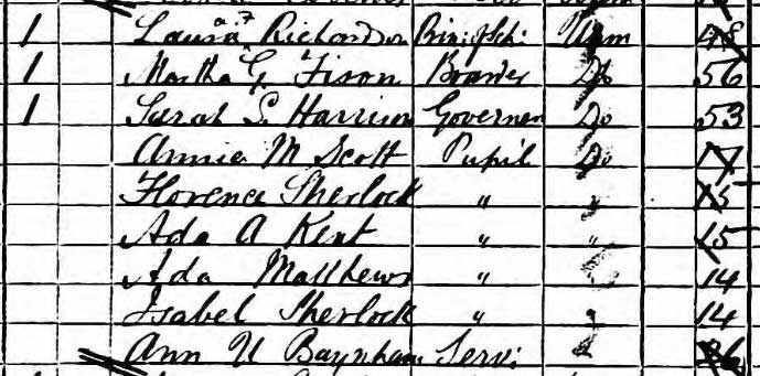 Census - 1881 - Urina Ann Baynham