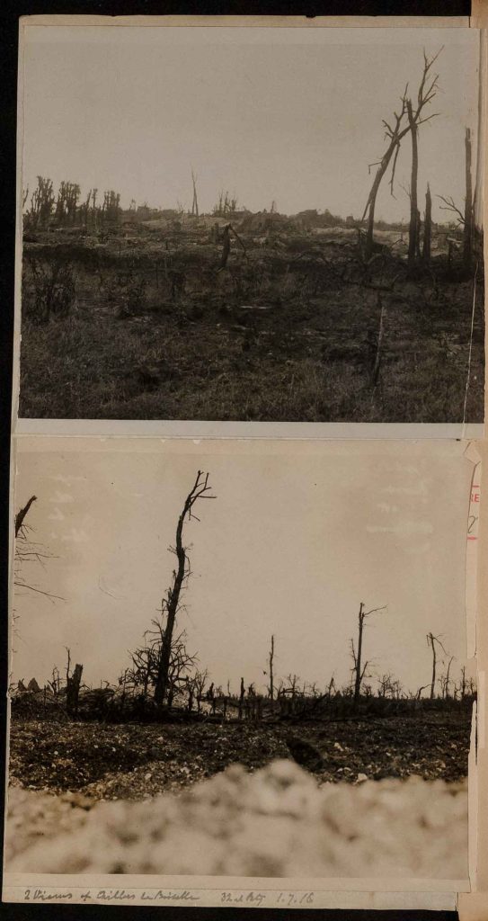 Two views of Orvillers La Boiselle in 1916