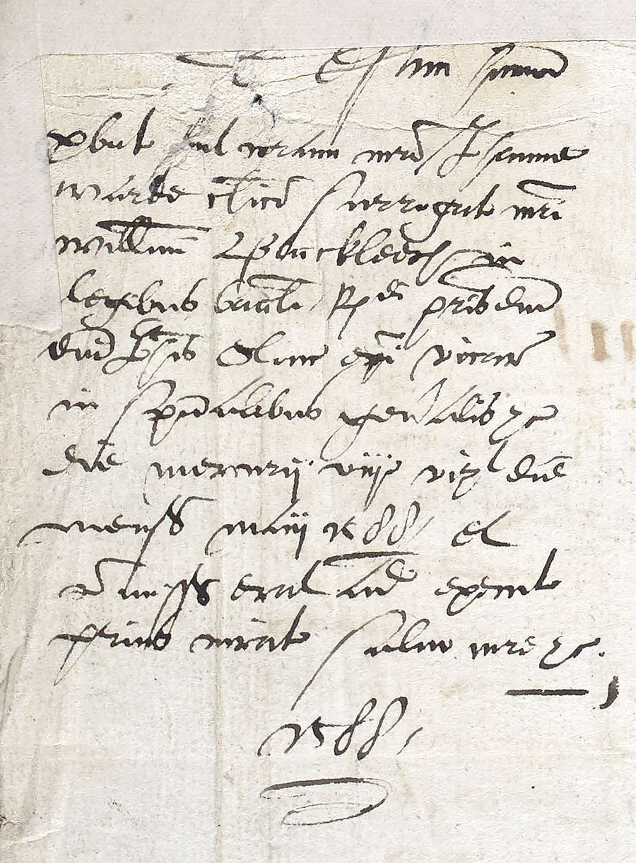 1588 - Probate endorsed on reverse of will